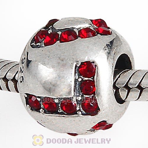 Sterling Silver Surrounded by Love with Siam Austrian Crystal Charm