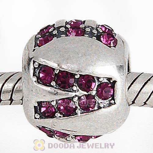 Sterling Silver Surrounded by Love with Amethyst Austrian Crystal Charm