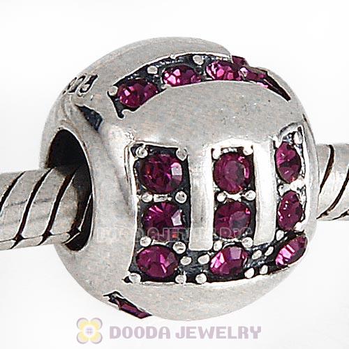 Sterling Silver Surrounded by Love with Amethyst Austrian Crystal Charm