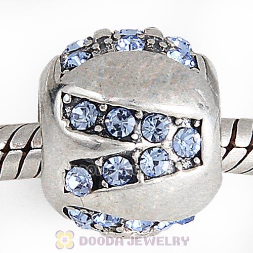 Sterling Silver Surrounded by Love with Light Sapphire Austrian Crystal Charm