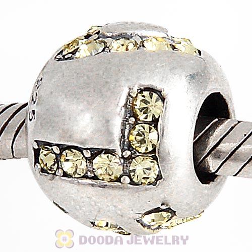 Sterling Silver Surrounded by Love with Jonquil Austrian Crystal Charm