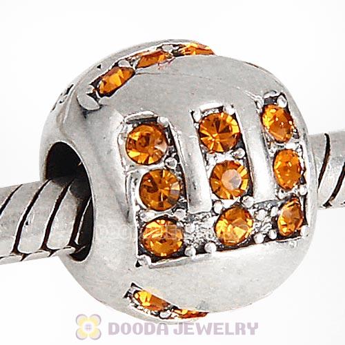 Sterling Silver Surrounded by Love with Topaz Austrian Crystal Charm