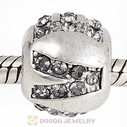 Sterling Silver Surrounded by Love with Black Diamond Austrian Crystal Charm