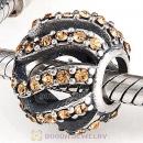 Sterling Silver Winter Wisp Bead with Light Colorado Topaz Austrian Crystal