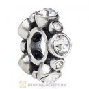 European Style Sterling Silver Spacer Bead with Clear Austrian Crystal