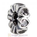European Style Sterling Silver Space in My Heart with Clear CZ Stone Beads
