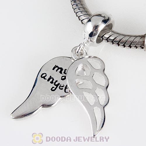 European Style Sterling Silver Dangle Loving Angel Wings Beads Wholesale