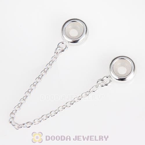 Sterling Silver European Style Stopper Beads with Safety Chain