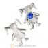 Platinum Plated Alloy Girl with Sapphire Crystal Floating Charms
