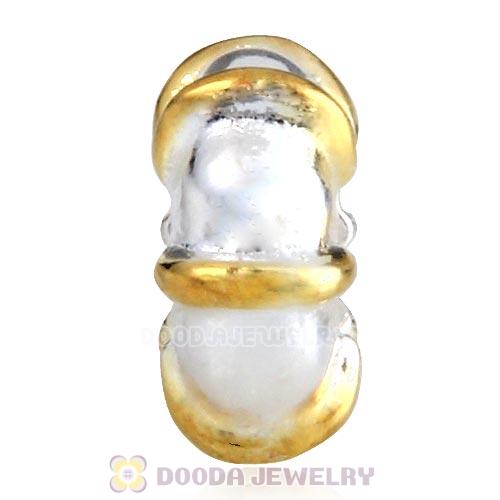 Gold Plated Line Sterling Silver Spacer Beads European Style