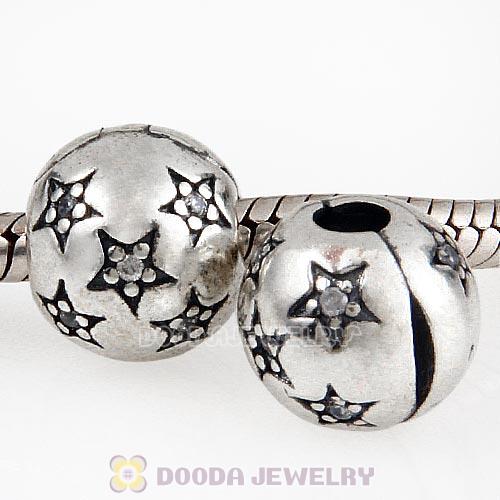 925 Sterling Silver Twinkle Twinkle with Clear CZ Clip Beads