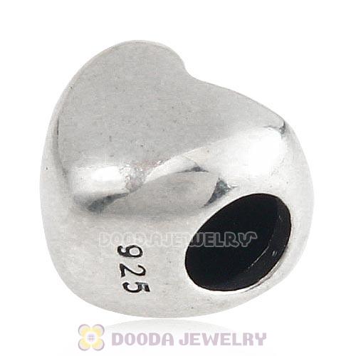 Antique Sterling Silver Heart Charm Beads European Style