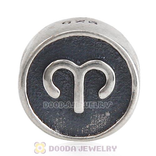 Antique Sterling Silver Aries Zodiac Sign Beads European Style