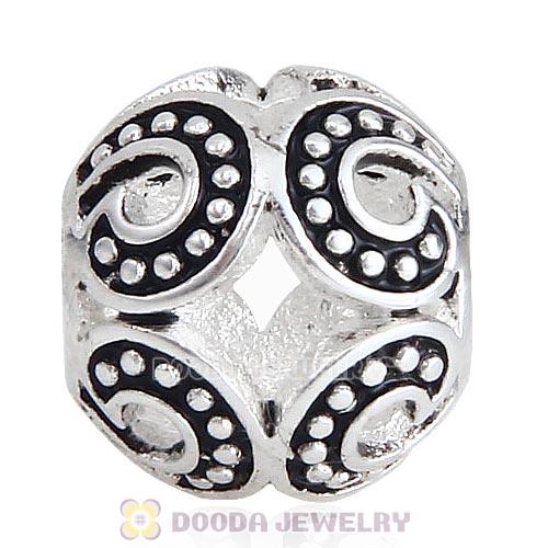 Antique Sterling Silver Powerful Wave Beads European Style