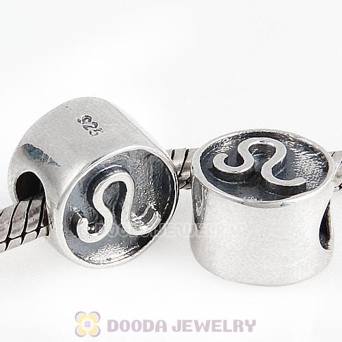 Antique Sterling Silver Leo Zodiac Sign Beads European Style