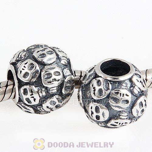 Antique Sterling Silver Skulls Charm Beads European Style