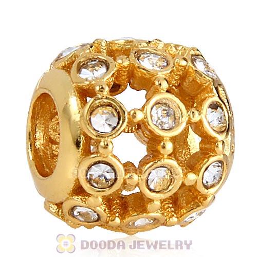 Gold Plated Sterling Silver In the Spotlight Bead with Clear Austrian Crystal