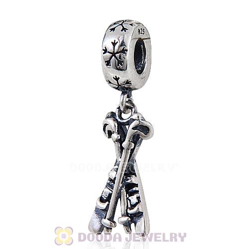 European Style Sterling Silver Dangle Skis Charm Beads