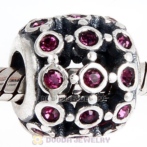 Antique Sterling Silver In the Spotlight Bead with Amethyst Austrian Crystal