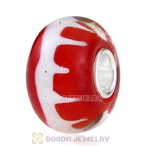 Handmade Christmas Glass Beads in 925 Silver Core