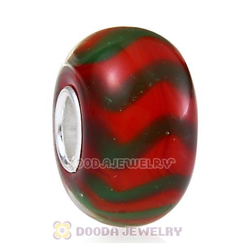 Handmade Christmas Glass Beads in 925 Silver Core