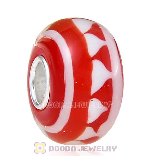 Handmade Christmas Glass Beads in 925 Silver Core