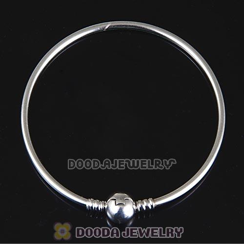 22cm 925 Sterling Silver European Style Bangle with Clip