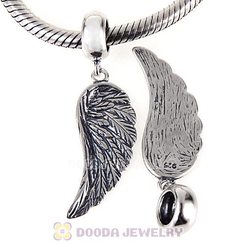 European Style Sterling Silver Dangle Wing Charm Beads
