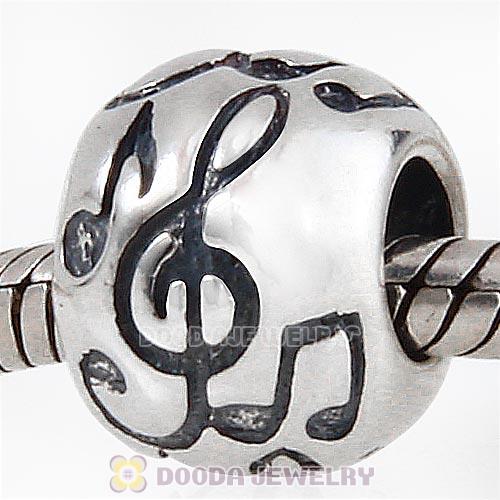 Antique Sterling Silver Music Note Charm Beads European Style