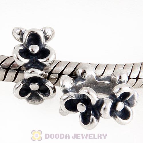 Antique Sterling Silver Flower Spacer Beads European Style