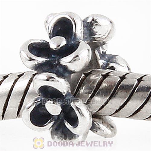 Antique Sterling Silver Flower Spacer Beads European Style