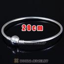 20cm 925 Sterling Silver European Style Bangle with Clip
