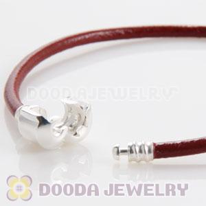 22cm Single Slippy Red Leather European Style Bracelet