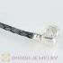 21cm European Style Single Gray Braided Leather Bracelet