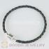 21cm European Style Single Gray Braided Leather Bracelet