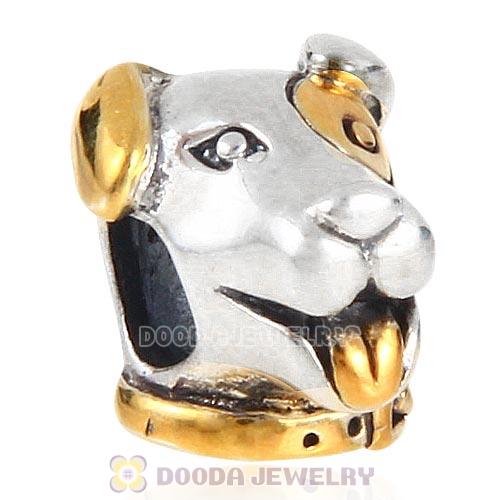 Gold Plated Sterling Silver Lucky Dog Charm Beads