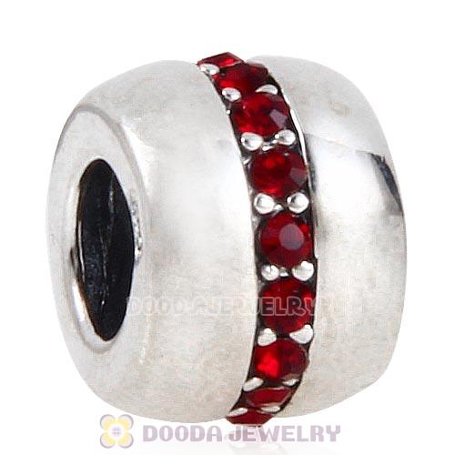 Sterling Silver Cosmo Charm Beads with Siam Austrian Crystal