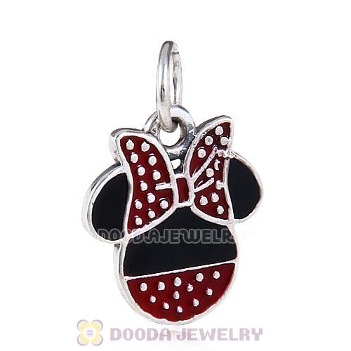 Sterling Silver Sparkling Minnie Icon Enamel Dangle Charm