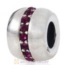 Sterling Silver Cosmo Charm Beads with Amethyst Austrian Crystal