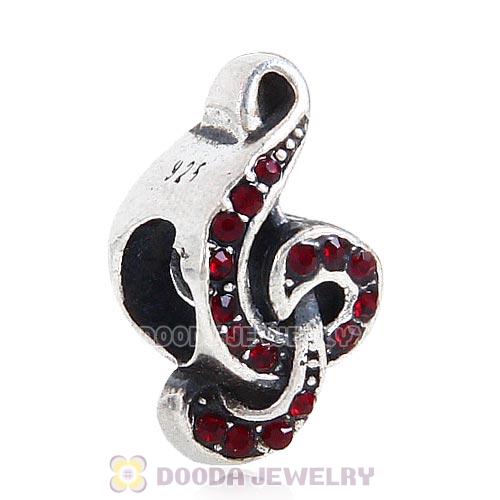 Sterling Silver Sweet Music Beads with Siam Austrian Crystal