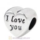 Antique Sterling Silver Words of I love you Charm Beads European Style