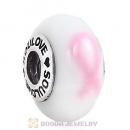 High Grade Pink Ribbon SOULOVE Glass Beads 925 Silver Core with Screw Thread