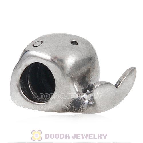 European Style Antique Sterling Silver Whale Charm with Screw Thread