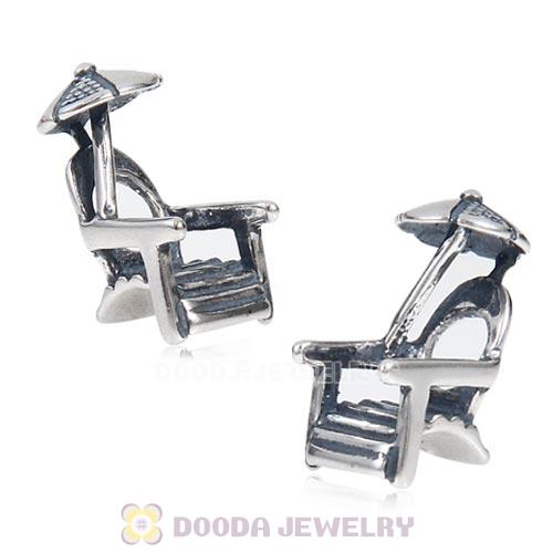 European Style Antique Sterling Silver Beach Chair Umbrella Charm Beads Wholesale
