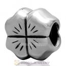 European style Sterling Silver Four Leaf Clover Charm Beads with Screw Thread