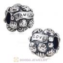 Antique 925 Sterling Silver European LOVE and FAMILY Charm Beads with Screw Thread