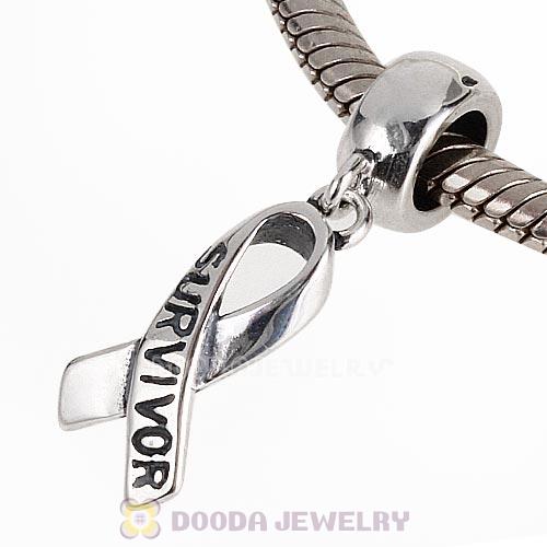 Antique Sterling Silver Dangle SURVIVOR Ribbon Beads European Style