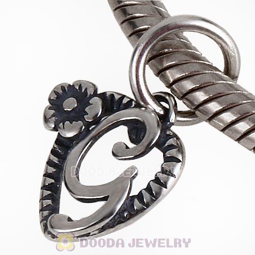 New Style Authentic Sterling Silver Heart Dangle Letter G Beads