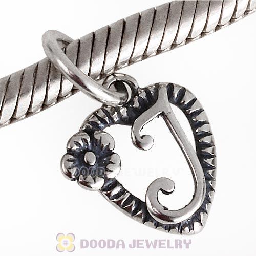 New Style Authentic Sterling Silver Heart Dangle Letter I Beads