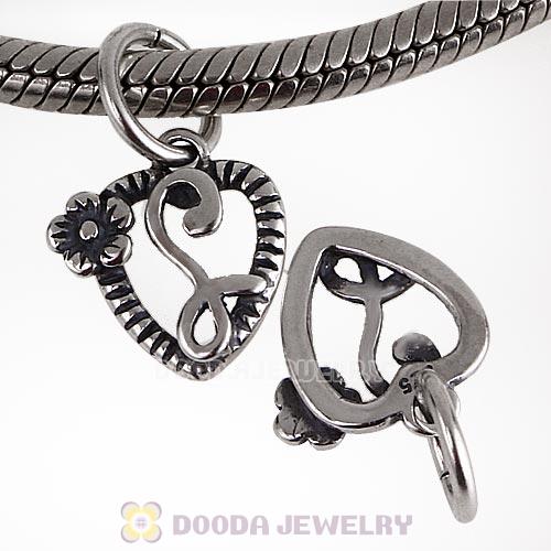 New Style Authentic Sterling Silver Heart Dangle Letter L Beads